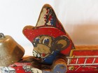 Vintage 1930s Wooden Mouse Riding Fire Engine Pull Toy