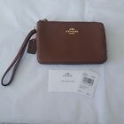 Coach F87590 Pebble Leather Double Corner Zip Wristlet  Im saddle 2