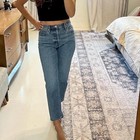 Everlane The 90s Cheeky Jean High Rise Straight Leg Blue Denim Button Fly 24s