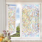 Frosted Rainbow Window Film Privacy Static Cling Stained Glass Film Uv Blocking