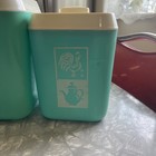     vintage Mid-century Modern  mcm  Turquoise  Unique Design Canister Set 4 Piece