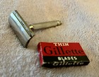 Vintage Gillette Ball End Double Edge Safety Razor Pre Date Code W 2 Xtra Blades