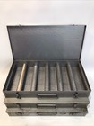 Lot Of 3 Metal Cases 1 Marked Brumberger Slides Coin Trays File Storage Boxes