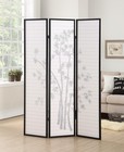 Roundhill Furniture 3-panel Oriental Shoji Room Divider Screen  Black