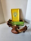 Vintage Women s Imperial Shoes Open Toe Quilted Brown Strappy Heel 
