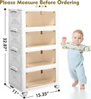  4 Tier Plastic Storage Bins And Boxes Organizer - Stackable 23qt 4-tier White