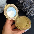 Vintage Ussr 875 Silver Gilt Shell Women s Compact Powder Box Case Mirror Soviet
