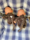 Vintage 1974 Sekiguchi Monchichi Monkey Plush Doll 8  Size Lot Of 2