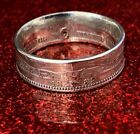 Sterling Silver Coin Ring Crafted From An 1889 One Shilling Sweet Heart Pendant