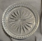 Crystal Pattern Glass Coasters Set Of 5 Vtg 