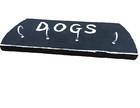 Dogs Wooden Wall Sign Hanger Hook Pet Leash Bag Holder Black White Handmade