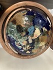 Vintage Blue Lapis Gemstone 13  World Globe With Metal Stand No Compass