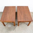Mid Century Modern End Tables Side Custom Rectangular Walnut Nightstands Vintage
