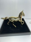 Vintage Brass Horse Figurine Solid 5  High X 7   long New Old Stock     Great Gift