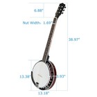 Wood Alloy Exquisite Sapelli Notopleura 6 String Banjo Full Size 22 Frets