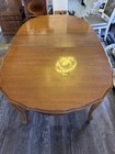 Vintage Solid Wood Oval Dining Table     Great For Restoration