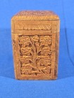 Hand Carved Vintage Wooden Playing Card Storage Box India For 2 Decks