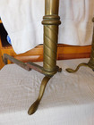 Antique Pair Brass Ball Top Fireplace Andirons 19 1 2 Inches Tall