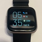 Fitbit Versa 2 - Health   Fitness Smart Watch Graphite Body   Black Band Fb507