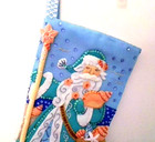 Finished Bucilla Seashore Santa Stocking 18  Lined Fantastic   Beach Sea Shell