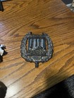 Antique Ioof Odd Fellows Brass Grave Marker Plaque Flt Three Link Chain Vintage