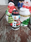 Vintage Mixed Lot Of 4 Snowman Porcelain Hinged Trinket Boxes  Gold Clasps