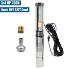 3 4 Hp 3  Od Deep Well Submersible Pump 13 Gpm  247 Ft Max 60hz  1 In Npt 220v