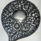 Nice Distressed Antique Art Nouveau Silverplate Hand-held Beveled Glass Mirror    