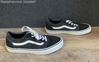 Vans Ward Black White Canvas Suede Low Top Sneakers Us Youth Size 6