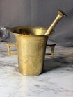 Vintage Skultuna Solid Brass Apothecary Druggist Mortar   Pestle  Sweden  3026 