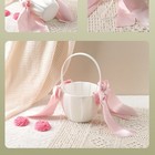 2 Pcs Flower Girl Basket    Bearer Pillow Set M9u82363
