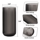 Cylindrical Gray Glass Vase Vintage Flower Vase Hand Blown Glass Vase Decor F   