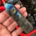 70-80mm Natural Labradorite Quartz Crystal Point Wand Healing Stone Obelisk Rock