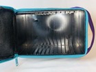 Vintage 90s Nylon 15 Cd Carry Case Bag Strap Handle Retro Purple Teal Block Rare