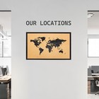 World Map Cork Board With Push Pins - 35 5  W X 23 75  H Cork Sunnydaze
