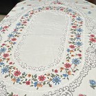 Vintage Oval Floral Tablecloth 78x62 Enka Terlenka W  8 Matching Napkins