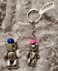 Las Vegas Teddy Bear With Pink Ball Cap Keychain   Magnet With Blue Ball Cap