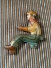 Vintage Tin Marx Wind-up Tractor Driver Litho Antique
