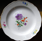 Antique Set 4 Meissen Hand Painted Porcelain Floral Dessert salad Plates C1924