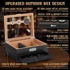 Cedar Wood Cigar Humidor Glass Top Desktop Box Digital Hygrometer Humidifier