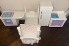 1990s Little Tikes Refrigerator Sink Stove Bed My Size Barbie Dollhouse Set Vtg
