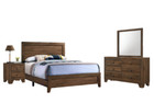 New 4pc Brown Rustic Queen King Twin Full Bedroom Set Modern Furniture Bed d m n