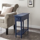 Leick Home Coastal End Table Navy 23 5 l X 10 w X 24 h 20017-nv