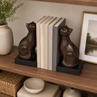 Comfy Hour 6 8 Inch Cat Bookends For Shelves  Cat Statue  Set Of 2 Bronze Resin