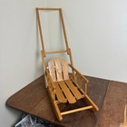 Folding Solid Wood Children Infant Size Snow Sled Vintage Handmade Decor