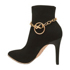 Women Gold Metal Boot Chain Bracelet Shoe Bow Infinity Charm Night Club Pair