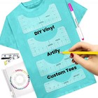 8pcs T-shirt Alignment Tools Set Sewing Rulers For Collar Calibration Measuring   