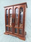 Tiny Cupboard Jewelry Display Cabinet Storage Etched Glass White Floral Pattern