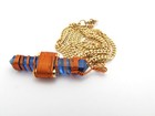 Etheric Weaver Siberian Blue Quartz Copper Wire Pendant   14k Gf Necklace