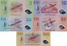 Fiji 5 10 20 50 100 Dollars 2026 P New Polymer Design Unc Specimen Solid 8 Set 5